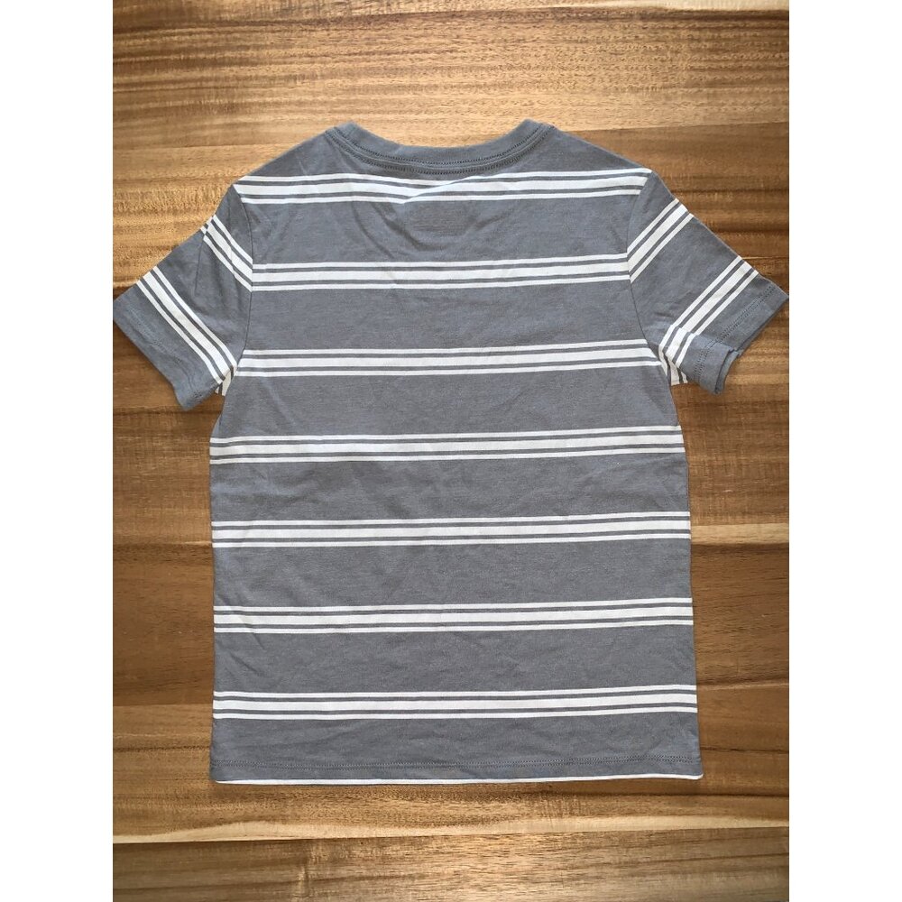 Cat & Jack Boys Gray/White Striped Casual T-Shirt Size Small 6-7 - Picture 6 of 8
